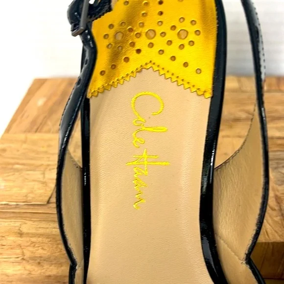 Vintage Cole Haan Kitten Heel Patent Leather Pumps: S- 6 - Picture 3 of 5